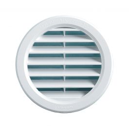 ROUND INC. VENTILATION GRILLE W/MESH AND DISPENSER HOLE 97 MM WHITE PLASTIC