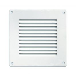 SQUARE OVERLAPPING VENTILATION GRILLE W/MESH MM 140X140 METAL WHITE