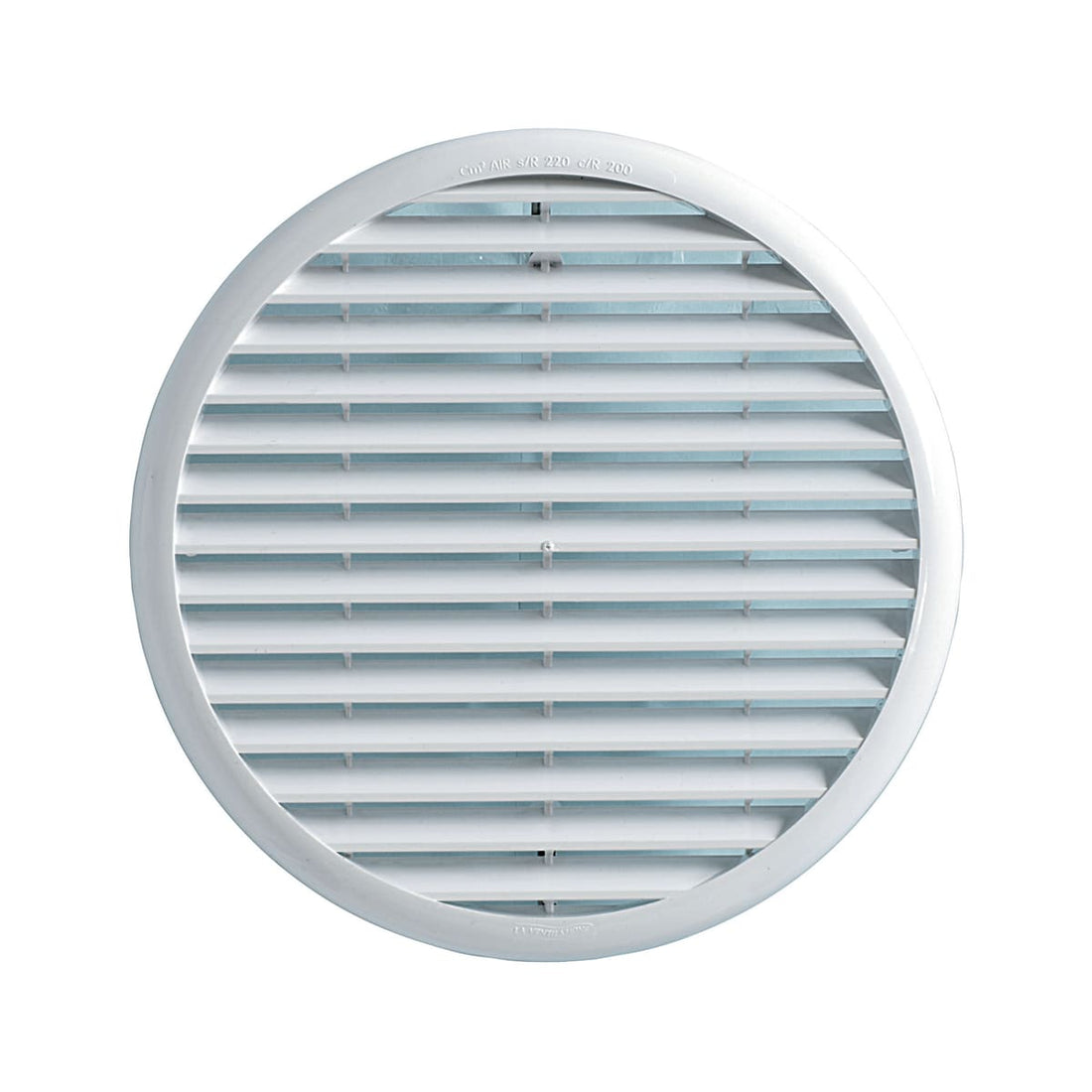 UNIVERSAL ROUND VENTILATION GRILLE W/SPRING MESH MM 165-220 WHITE PLASTIC