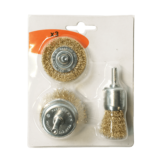 SET 3 STEEL DRILL BRUSHES DIAM2
