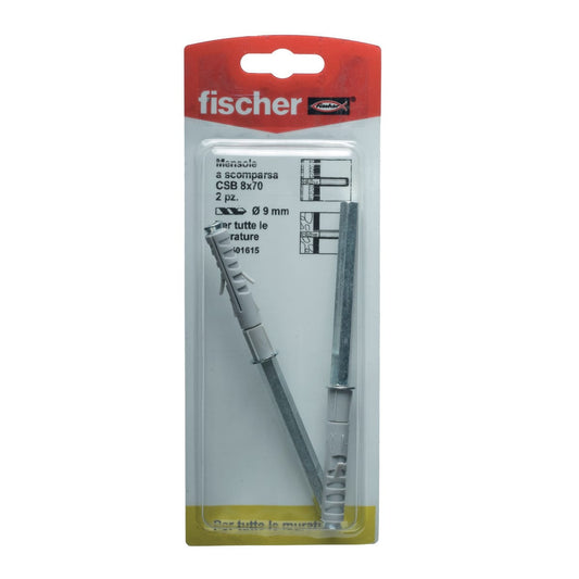 SET 2 TASSELLI A SCOMPARSA FISCHER L7xDIAM9CM IN PLASTICA