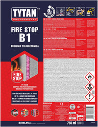 B1 FIRE-RESISTANT POLYURETHANE FOAM WITH ERGO FIRE STOP STRAW TYTAN 750ML