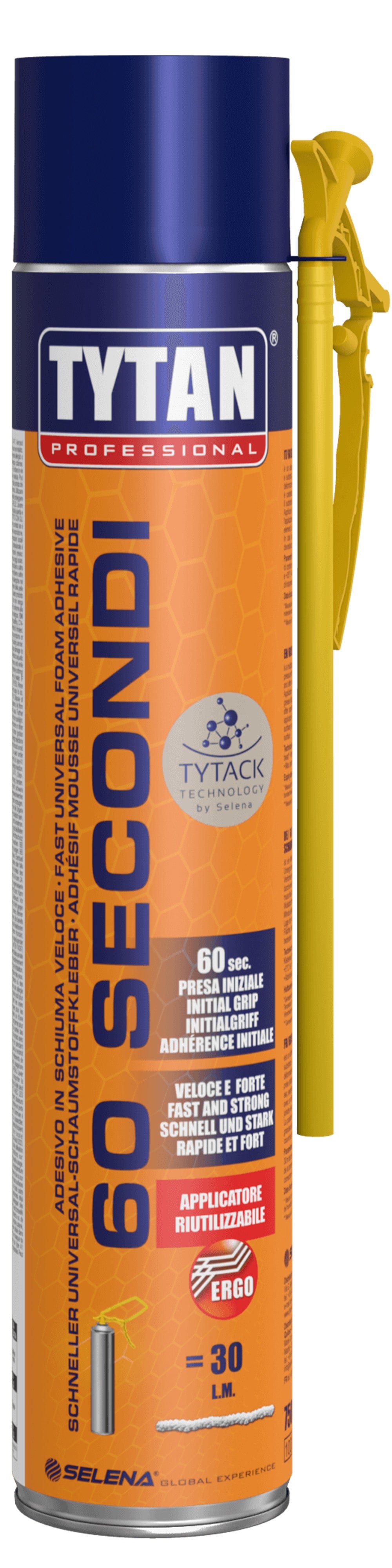 Bricocenter QUICK MULTI-SUPPORT ADHESIVE POLYURETHANE FOAM WITH ERGO 60' TYTAN STRAW 750ML