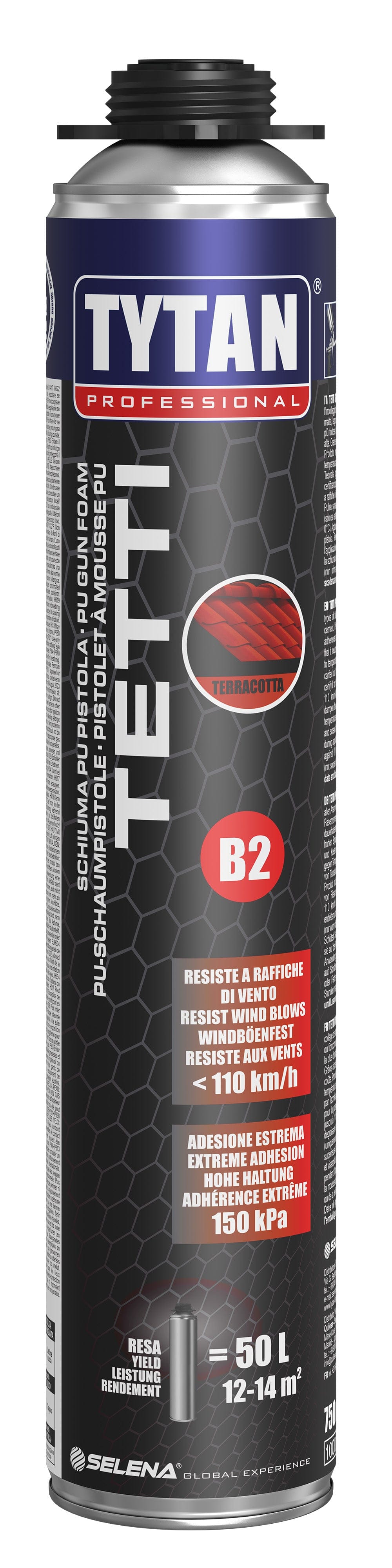 Bricocenter ADHESIVE POLYURETHANE FOAM ROOFING AND TILE B2 RED FOR TYTAN ROOFING GUN 750ML