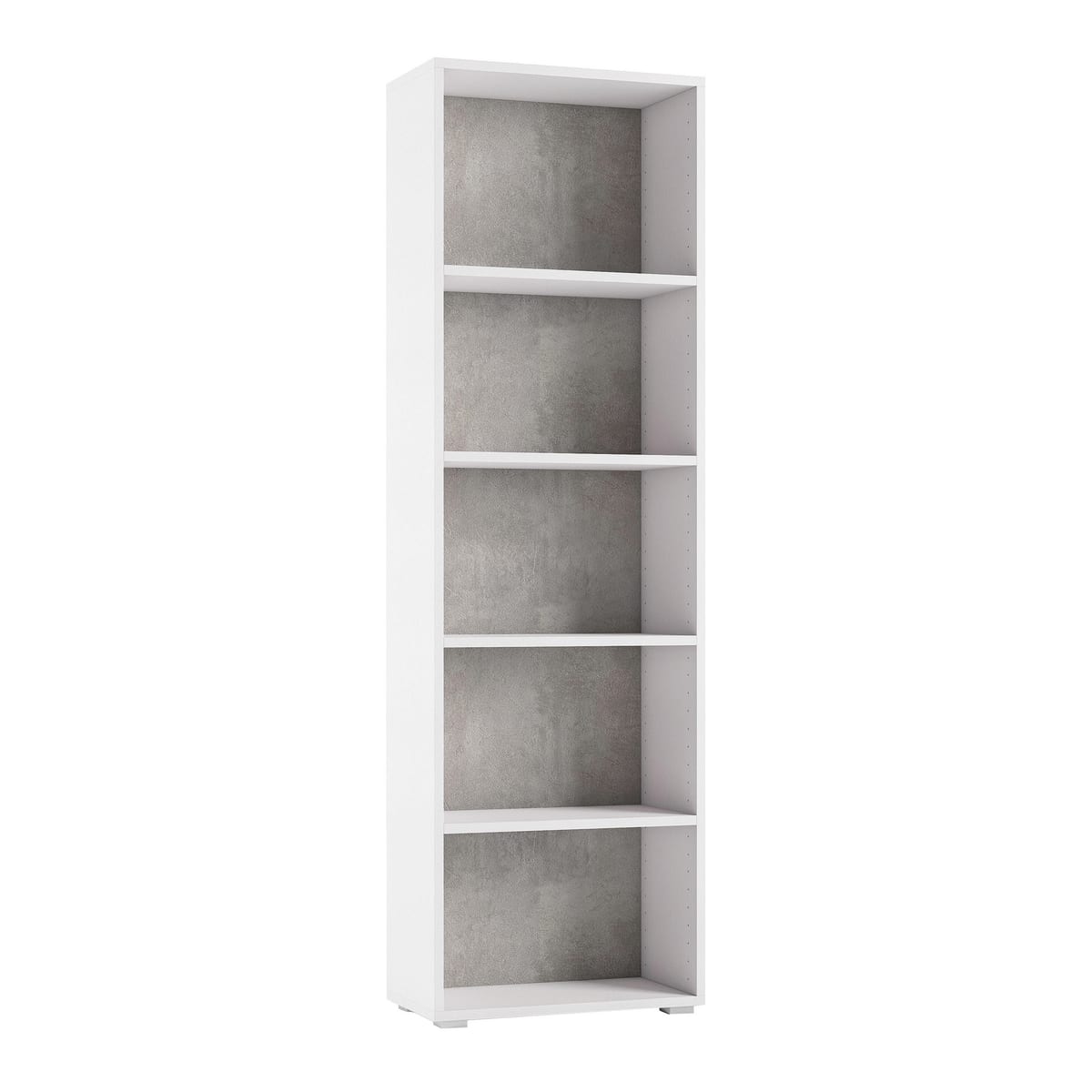 Bricocenter LIBRERIA 4 RIPIANI L60xP30xH195 CM IN MELAMINICO BIANCO/CEMENTO