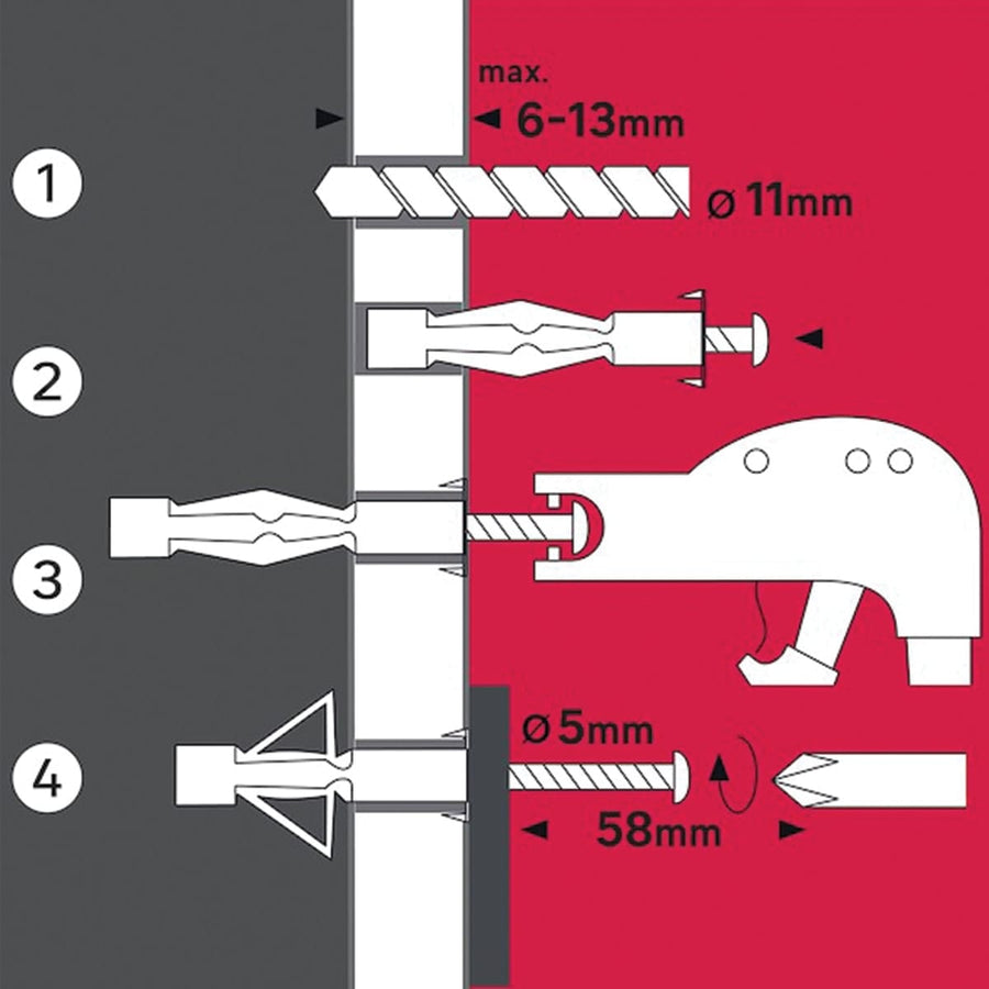 Bricocenter METAL PLUG FOR PLASTERBOARD 11X50 MM, 12 PIECES