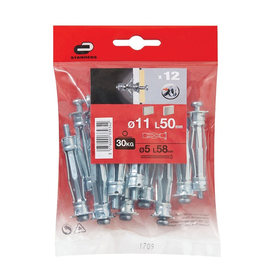 Bricocenter METAL PLUG FOR PLASTERBOARD 11X50 MM, 12 PIECES