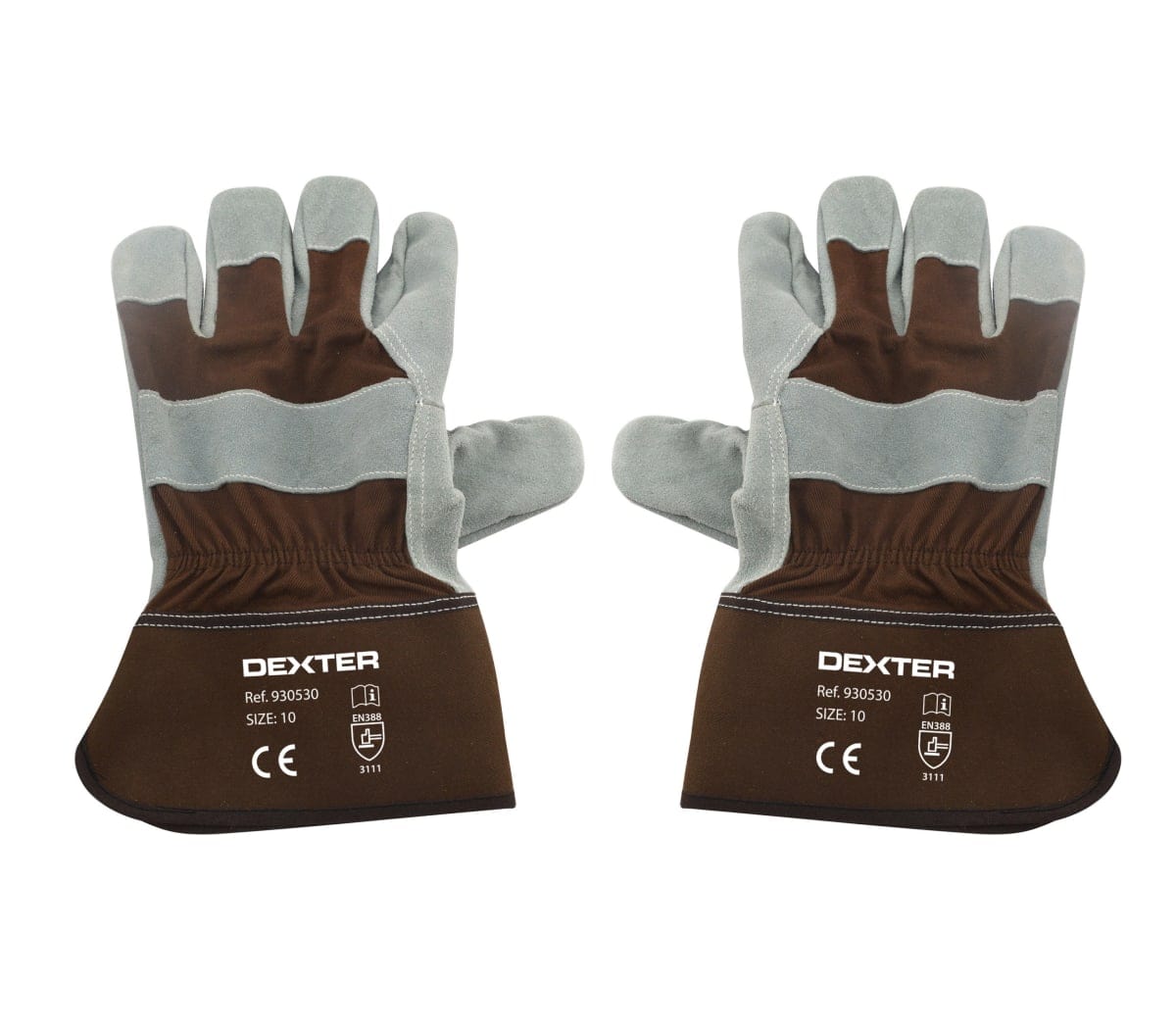 Bricocenter DEXTER LEATHER AND CANVAS GLOVES, SIZE 10, XL