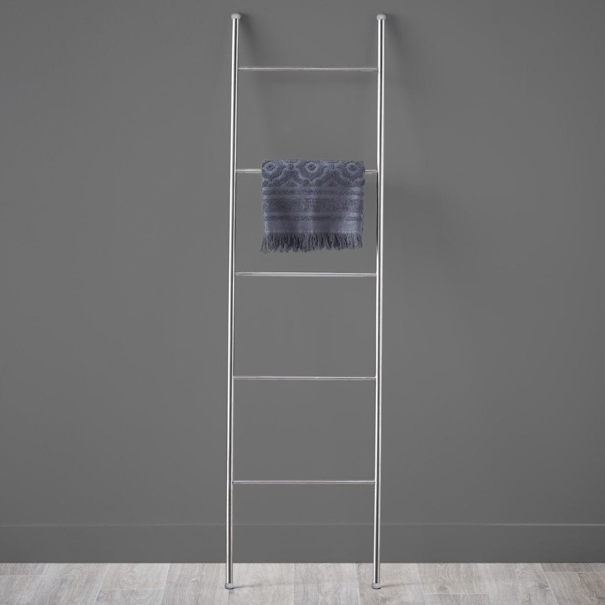 Bricocenter LADDER PTA TOWEL LOFT/MIA L42, H153 CM BRUSHED STAINLESS STEEL