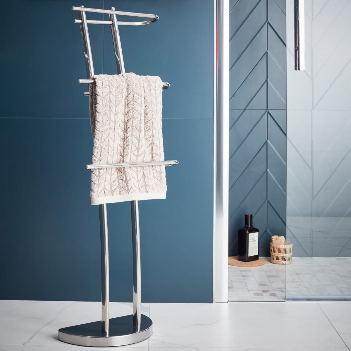 Bricocenter SUITE TOWEL STAND H 104 CM CHROME STEEL