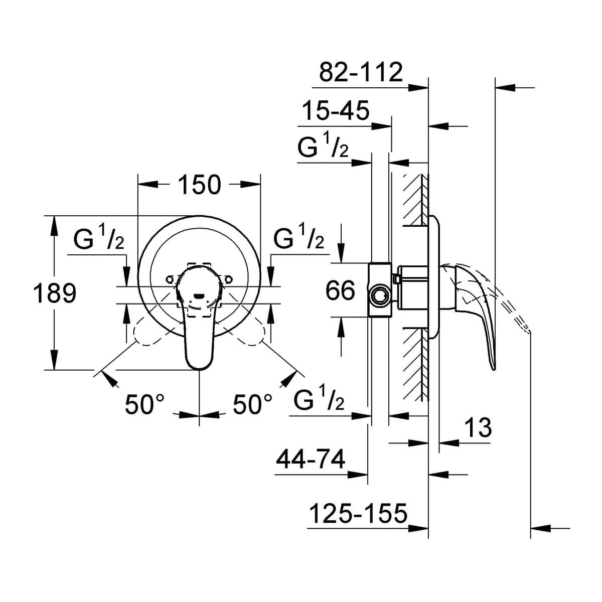 GROHE START ECO/SWIFT CONCEALED SHOWER MIXER