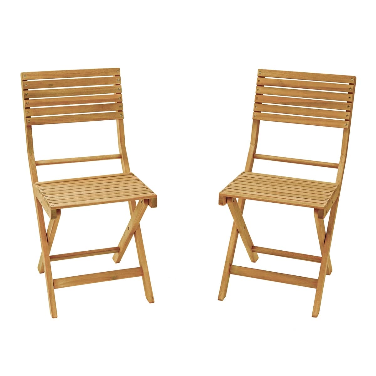 Bricocenter SOLIS NATIALAL - Set of 2 folding Chairs - wood Acacia 38x51xh81