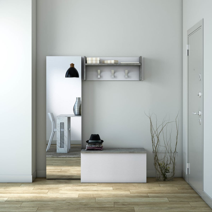Bricocenter MIRROR DOOR SHELTER 10 PAIR W50xD18xH180CM IN MELAMINIUM WHITE