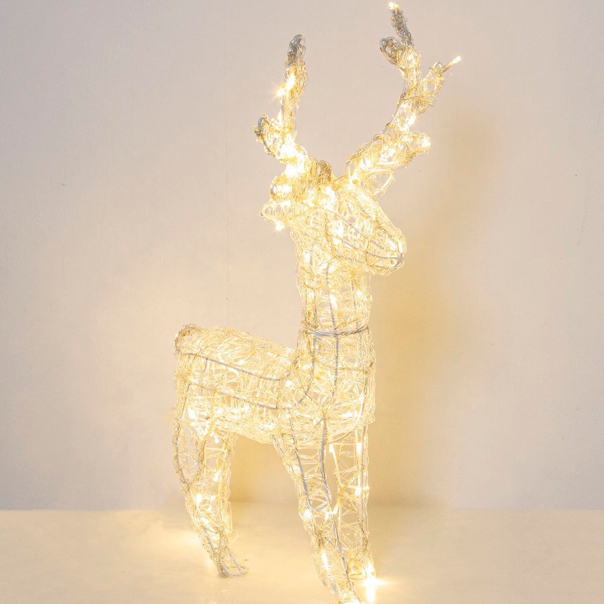 Bricocenter bright reindeer 100 led warm light h60 cm