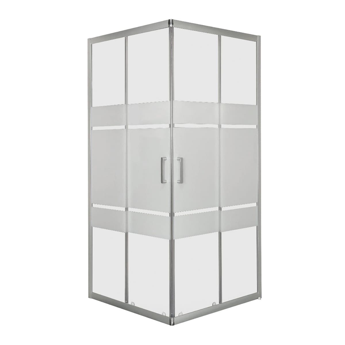 Bricocenter RECTANGULAR BOX SINQUE SILVER SCREEN-PRINTED 70/80X90/100CM H190CM-EXTENS.68-80/88-100CM