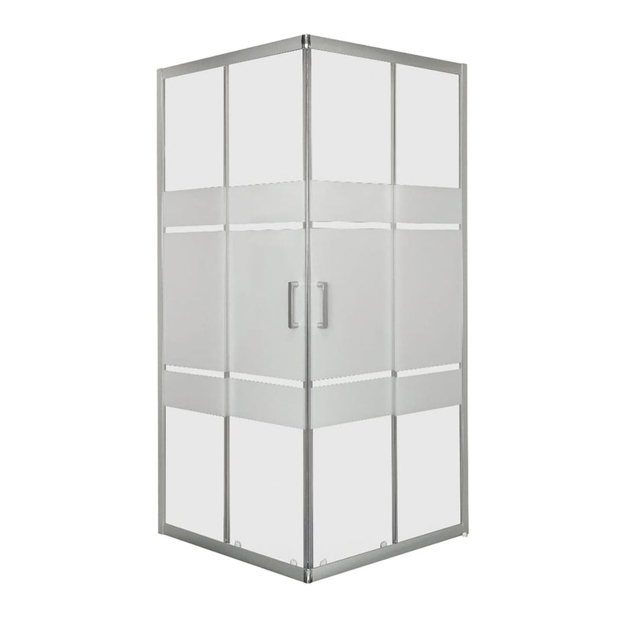Bricocenter RECTANGULAR BOX SINQUE SILVER SCREEN-PRINTED 70/80X90/100CM H190CM-EXTENS.68-80/88-100CM