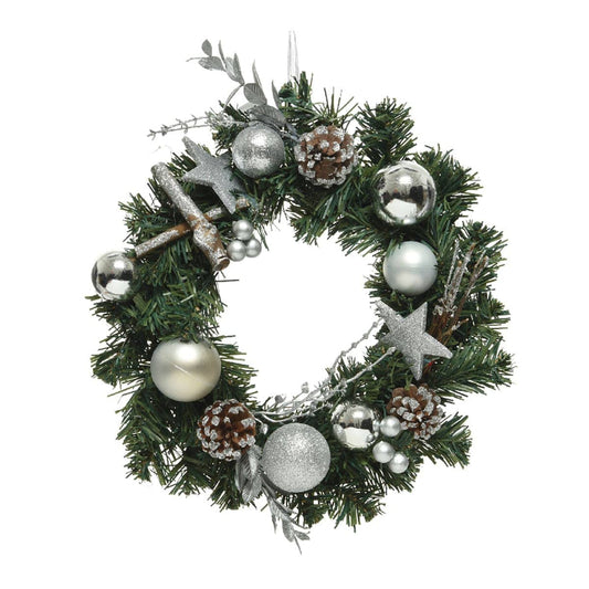 Bricocenter SILVER DECORATED WREATH 30CM