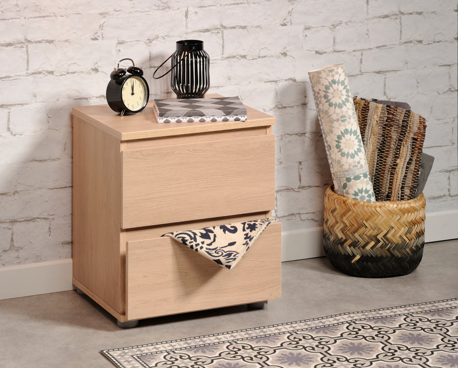 CHEST OF DRAWERS 2 DRAWERS W39.8 H32.8 D47.6 CM ELM
