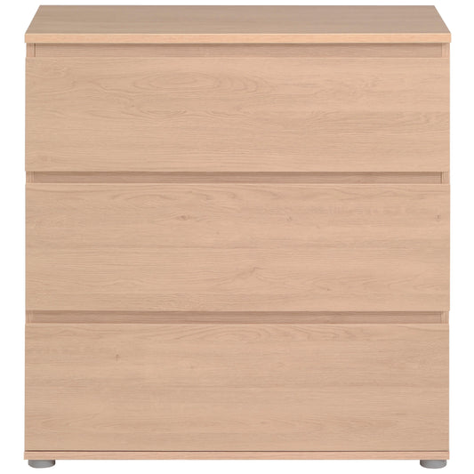 3-drawer chest, L76.7 x 82.4 x 39.9 cm, elm