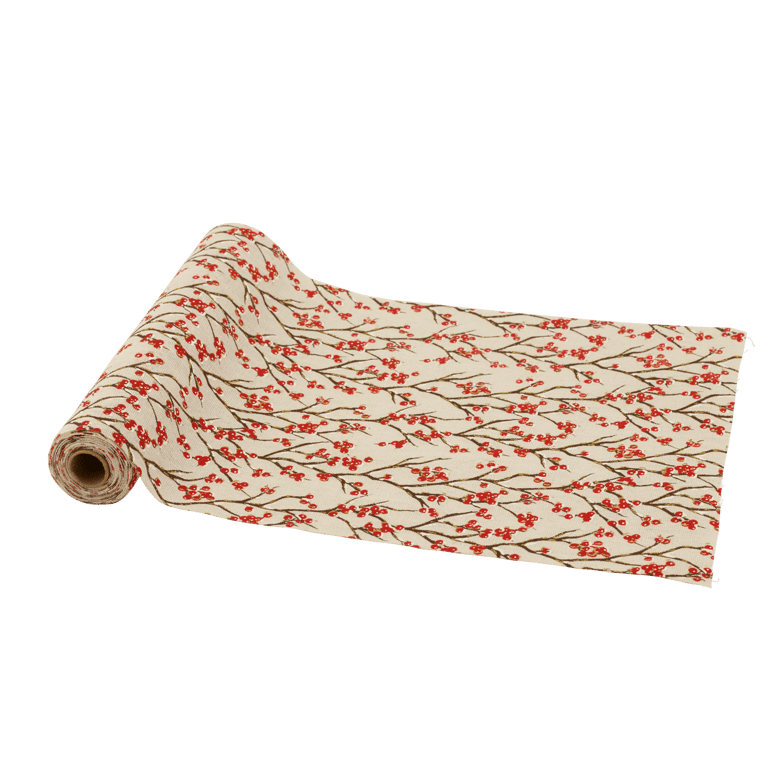 XMAS BRANCH Multicolored decorative fabric, W 28 x L 250 cm