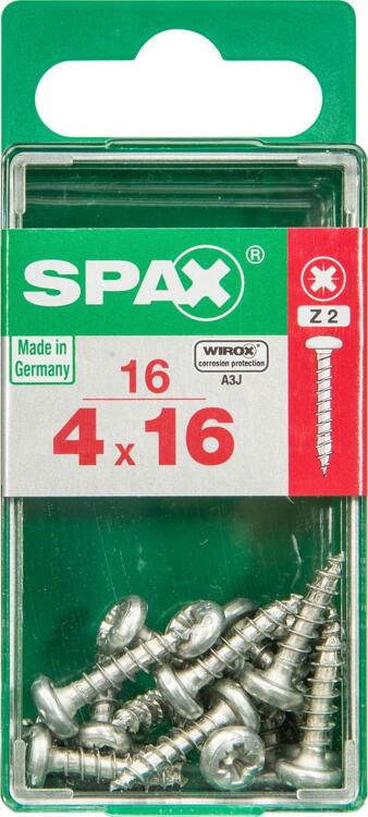 GALVANIZED POZI SCREWS 4X16 S 16 PCS