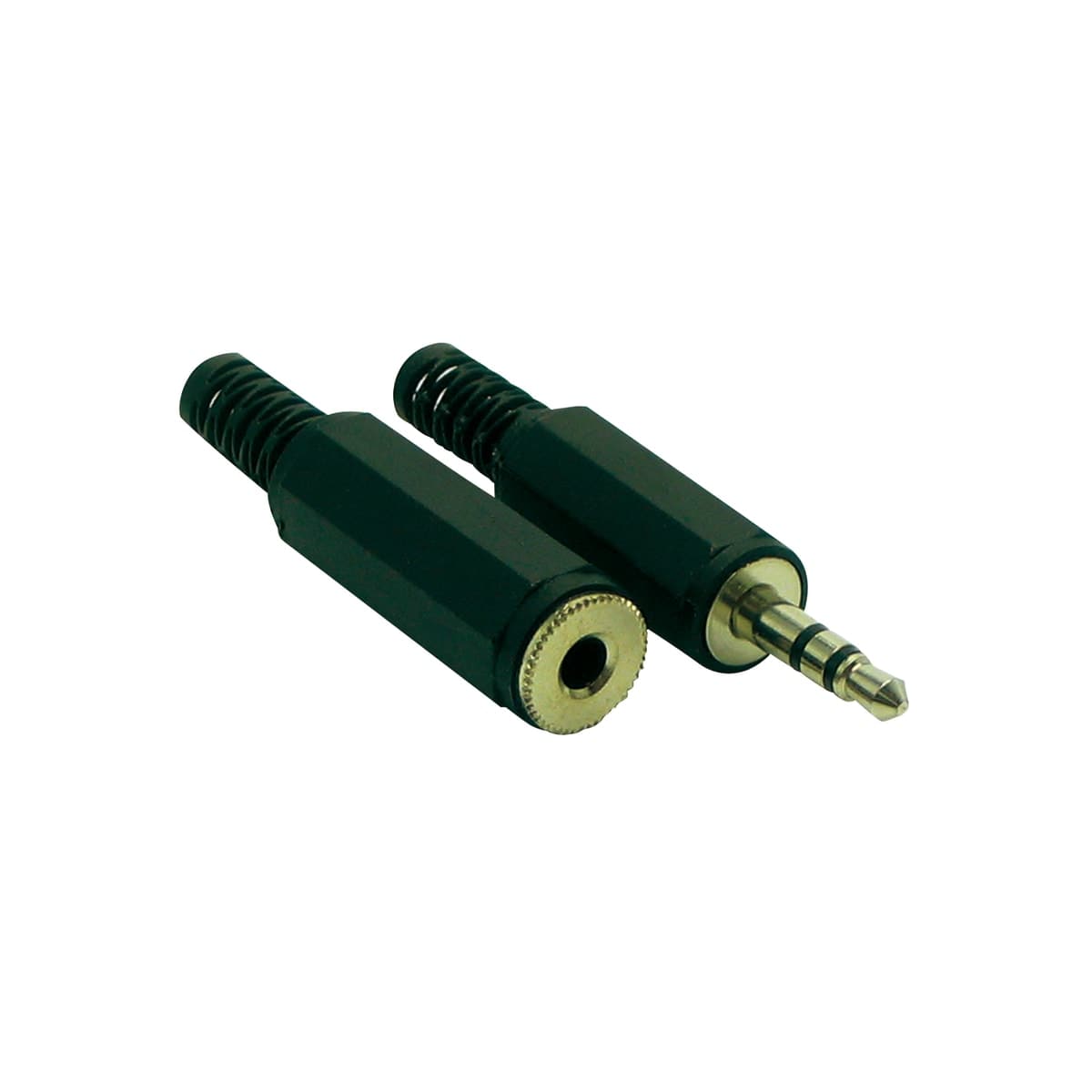 AUDIO ADAPTER JACK MALE FEMALE 3.5MM BLACK