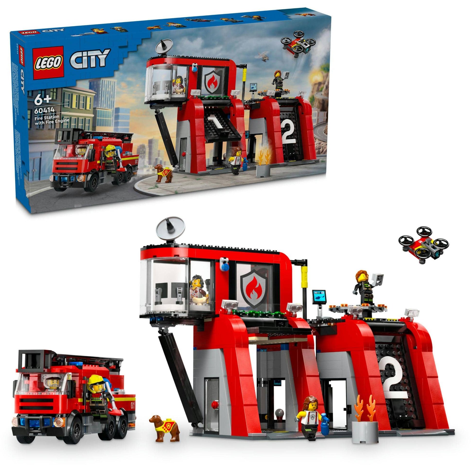 Toys City - Fire Station and Fire Engine