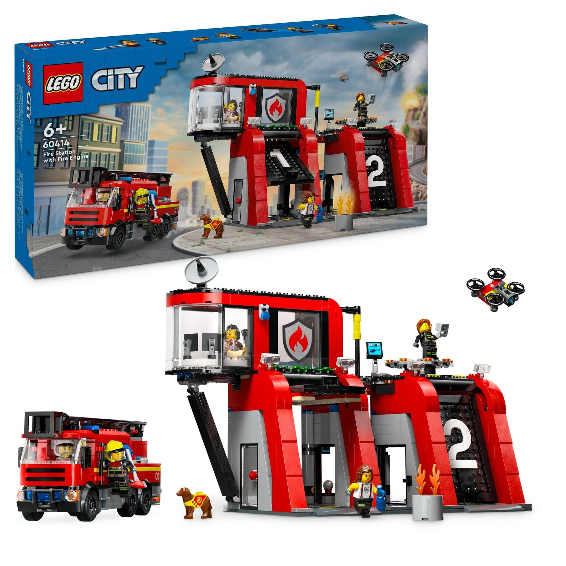 Toys City - Fire Station and Fire Engine