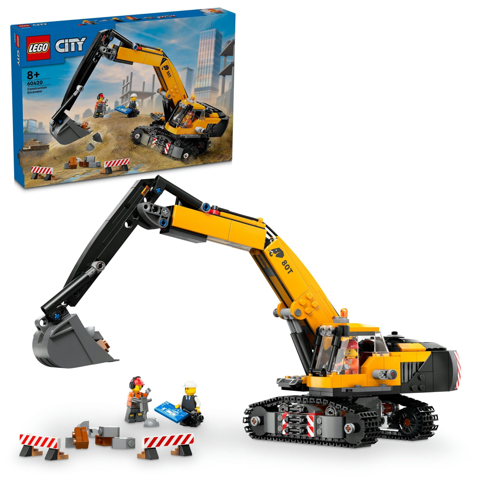 City - Yellow construction excavator
