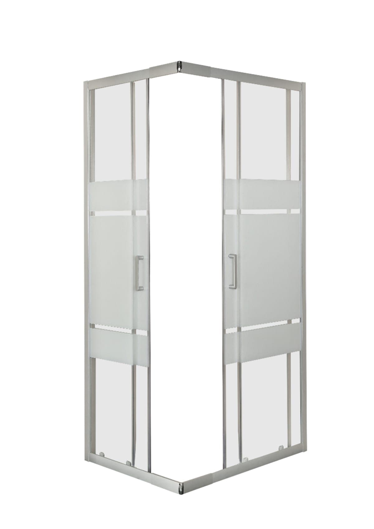 Bricocenter RECTANGULAR BOX SINQUE SILVER SCREEN-PRINTED 70/80X90/100CM H190CM-EXTENS.68-80/88-100CM