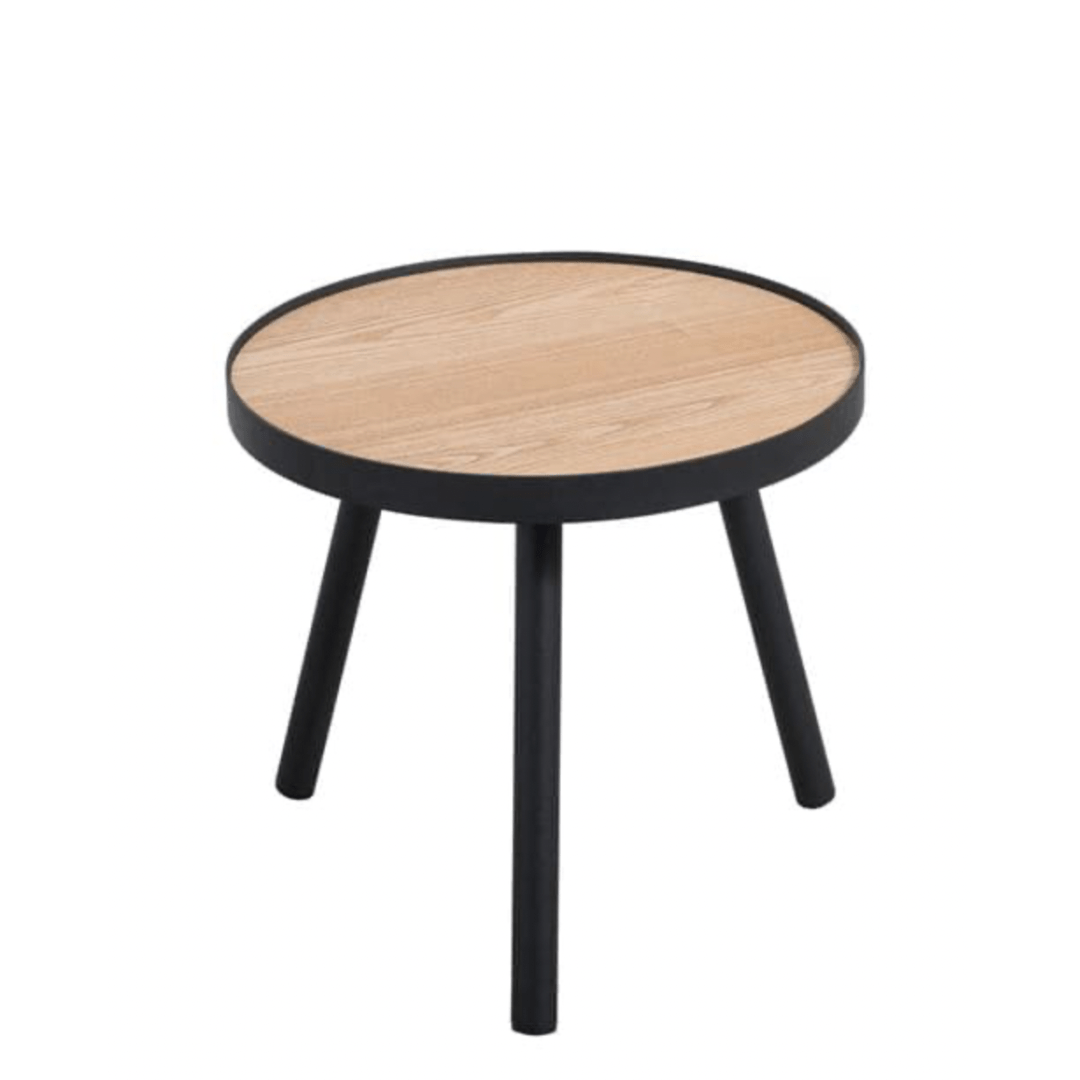 Casa ALEXIS Coffee table black, natural H 36 cm - Ø 40 cm