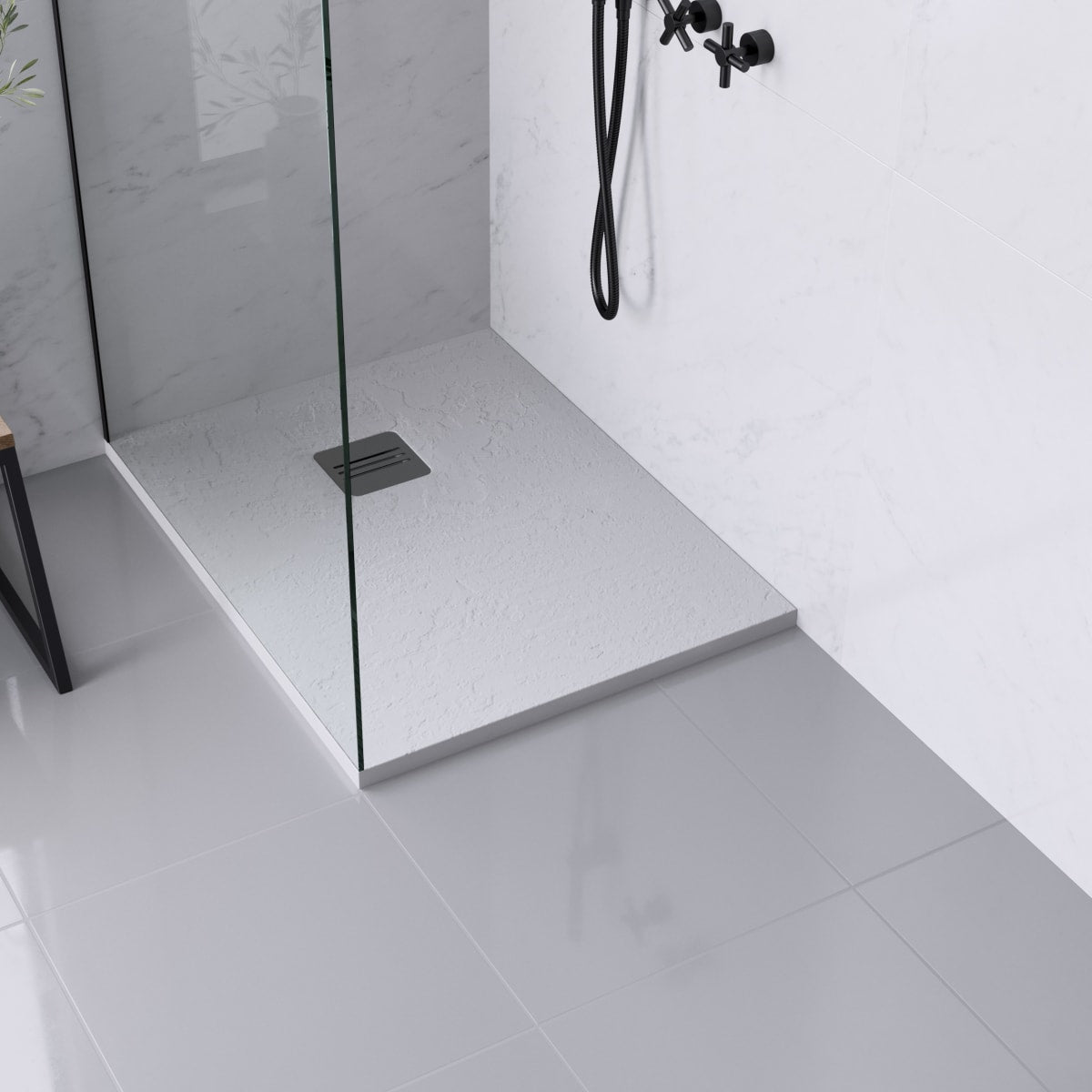 REMIX MATT WHITE SHOWER TRAY70X100