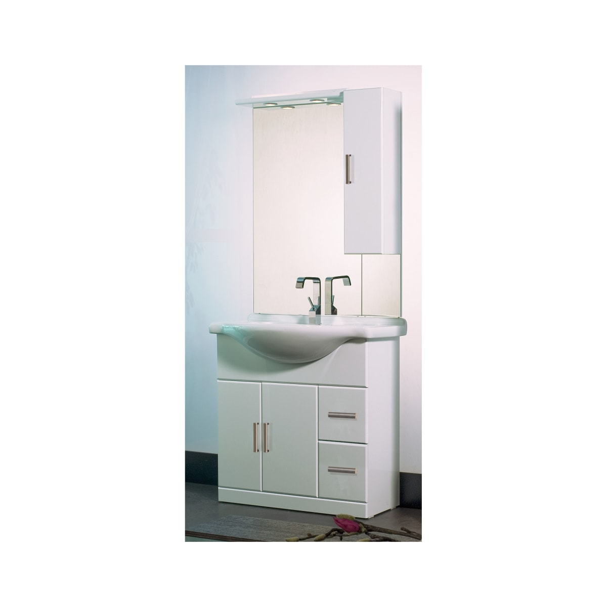 CRETA BATHROOM CABINET W 85 D 33.5 H 190 CM LED LIGHTING