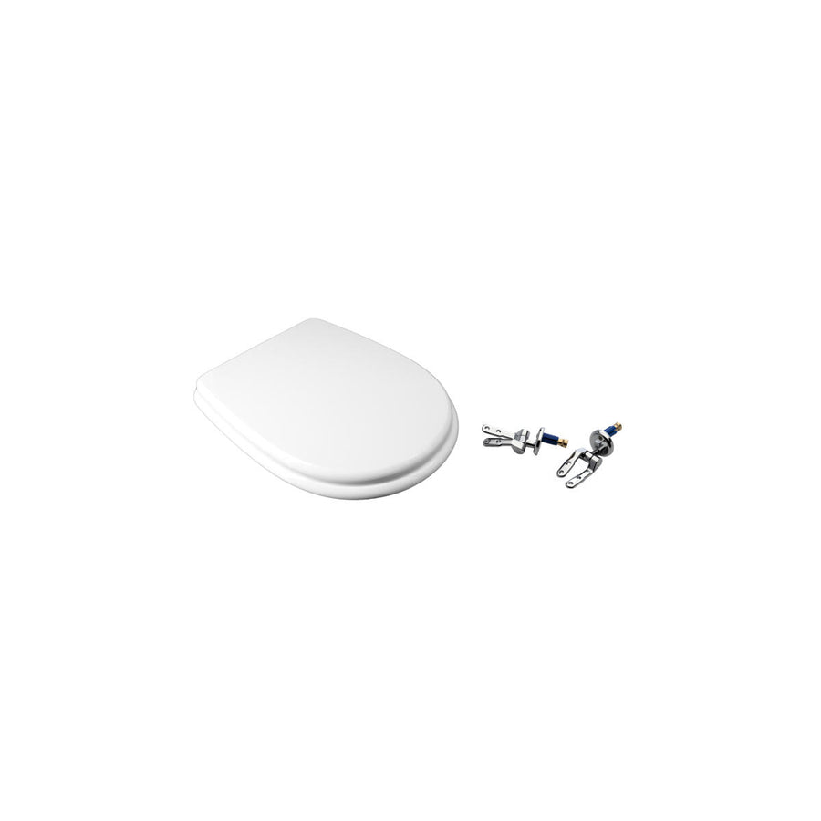 Quadraco MDF toilet seat, white, MDF, top-mounted, ceramic and metal