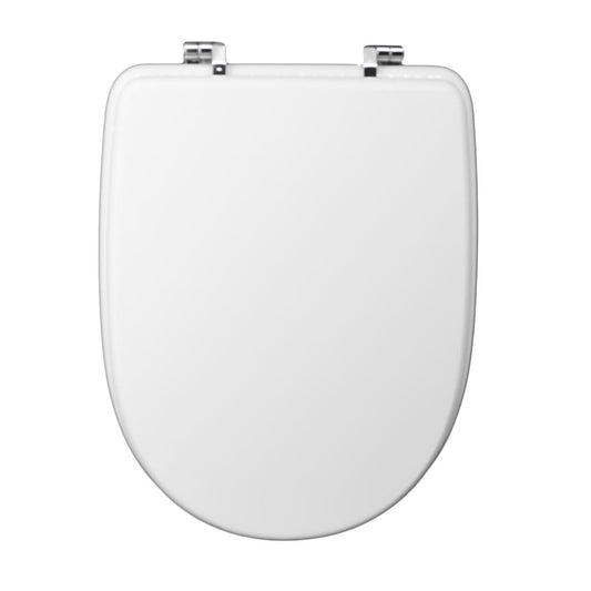 Quadraco MDF toilet seat, white, MDF, top-mounted, ceramic and metal