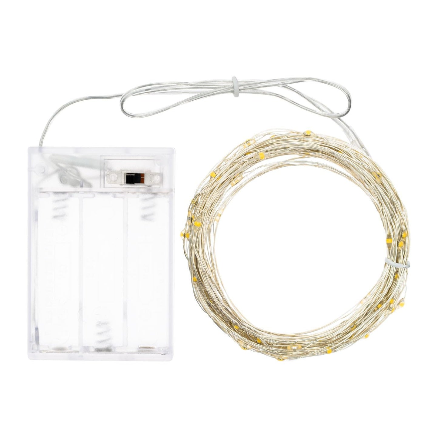 LINEAR CHAIN 10M 100 MICROLED WARM WHITE D.1.5MM BATTERY OPERATED INDOOR USE METAL CABLE A