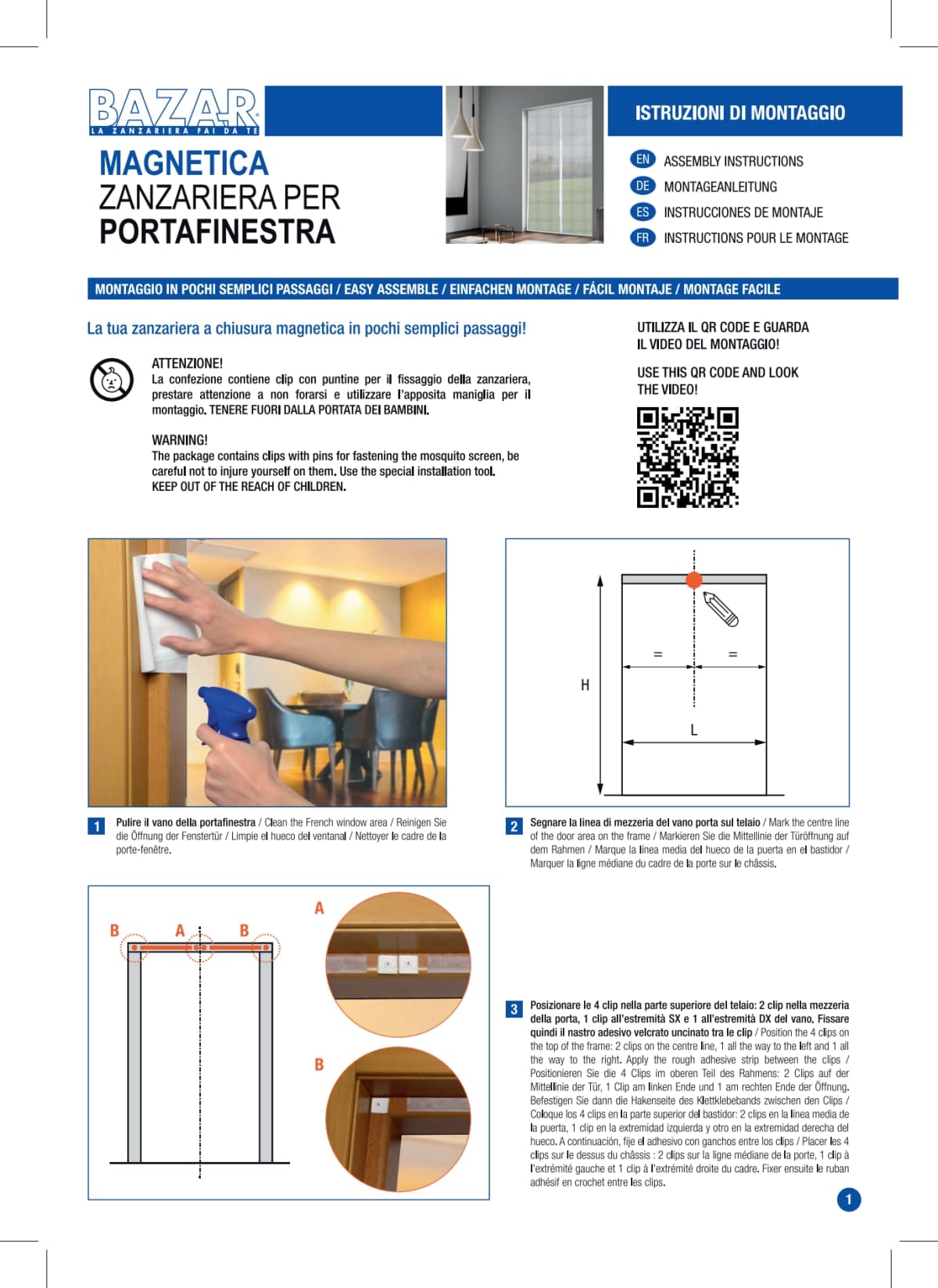 Bricocenter MAGNETIC MOSQUITO NET 120X240 REDUCIBLE B