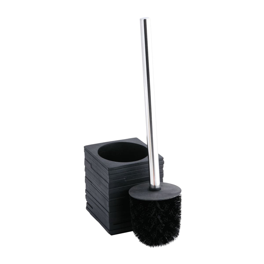 Bricocenter TOILET BRUSH HOLDER QUADROTTO BLACK RESIN