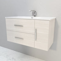 WHITE OAK MASTER BATHROOM CABINET CM100+WASHBASIN CM100 -2DRAWERS+1 DOOR - NO MIRROR