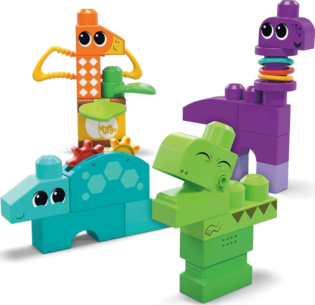 MEGA BLOKS Fisher Price Sensory Building Toy, Squeak N Chomp Dinosaurs - best price from Maltashopper.com HKN43