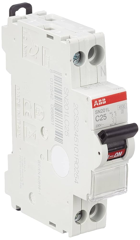 MAGNETIC CIRCUIT BREAKER 1 POLE+N 25A 4.5KA 1M