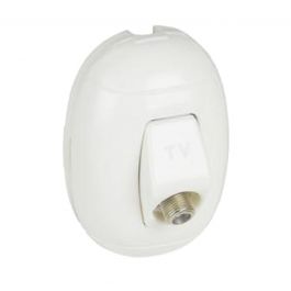 OVAL FEMALE TV SOCKET WHITE