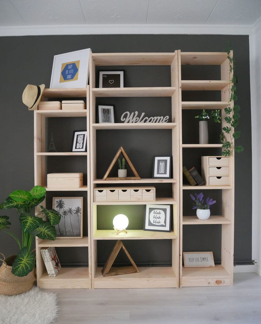 Bricocenter GALA SOLID PINE BOOKCASE 6 SHELVES 50 CM