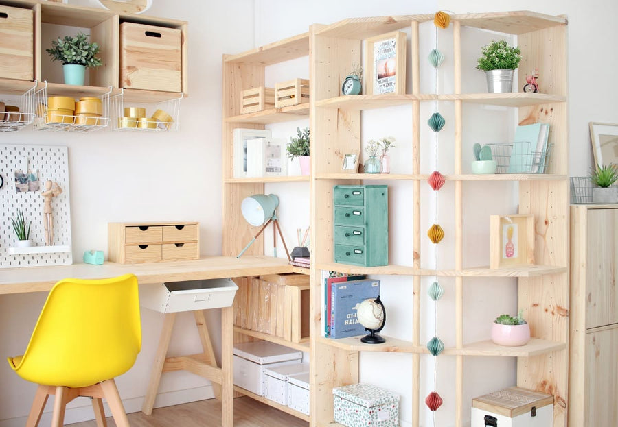 Bricocenter GALA SOLID PINE BOOKCASE 6 SHELVES 50 CM