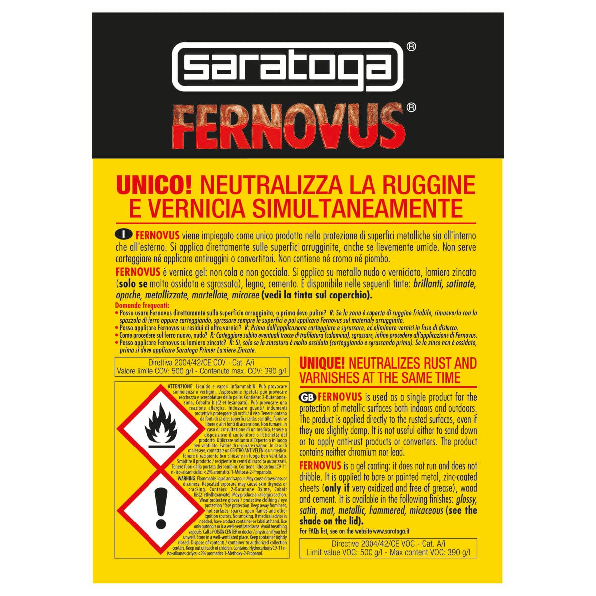 Bricocenter FERNOVUS BLACK GLOSS ENAMEL 2.5 LT