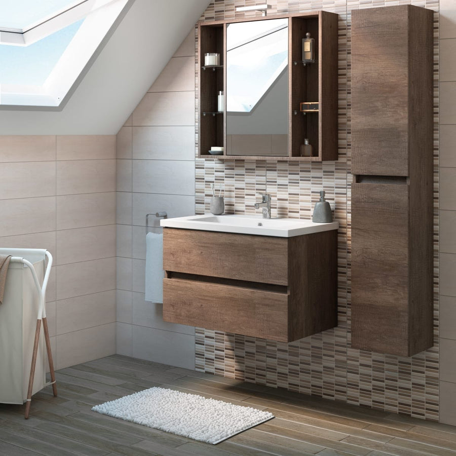 Bricocenter BASE E LAVABO KORA ROVERE SCURO 80 CM