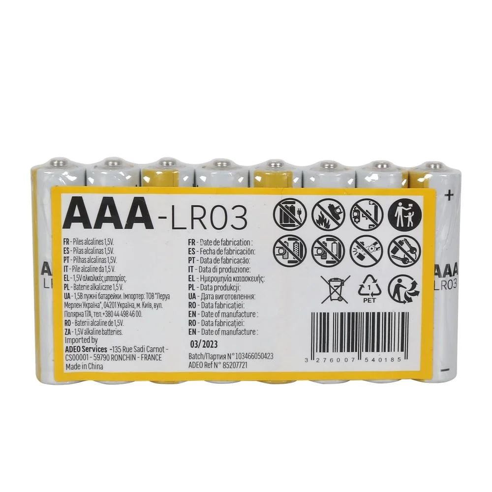 AAA ALKALINE BATTERIES 8 PCS