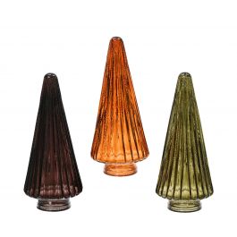 GLASS TREE ASSORTED COLORS H20 CM