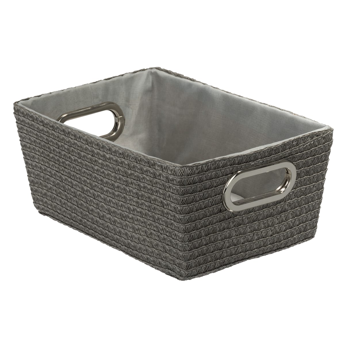 GREY CHROME BATHROOM BASKET