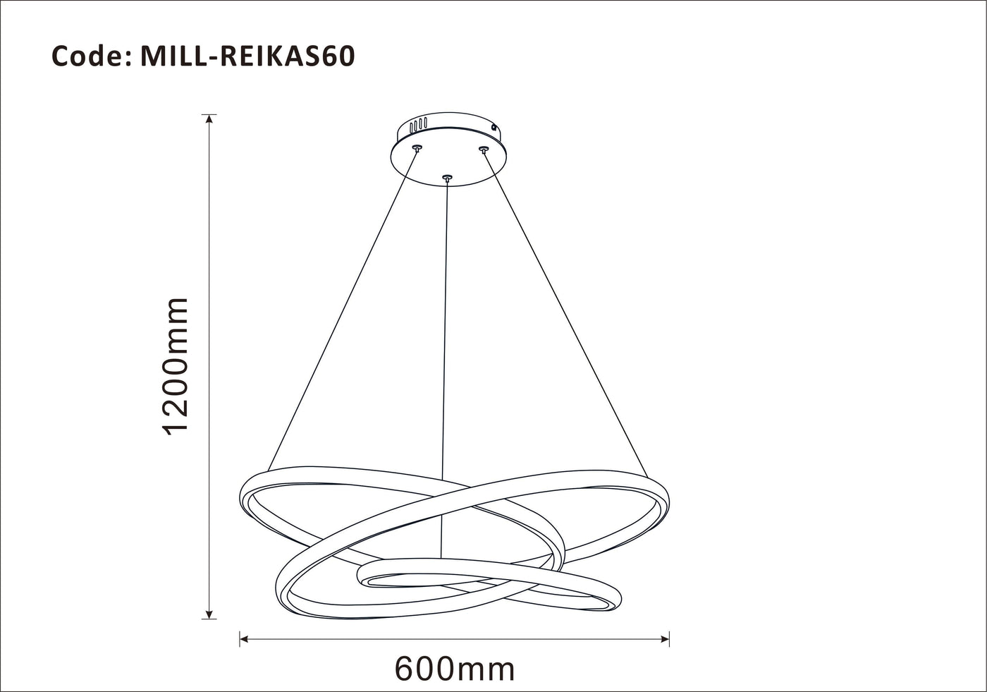 REIKA CHANDELIER WHITE D60CM LED 56W CC
